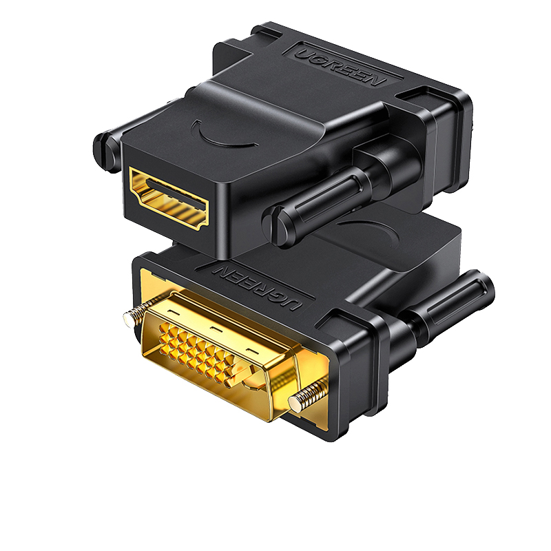 绿联（UGREEN） 20124 DVI24+1/DVI-D转HDMI线转接头 42*41mm（单位：个） 黑色