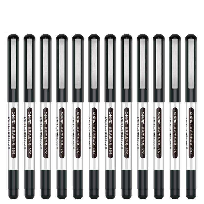 得力（deli） S656 签字笔 0.5mm （单位：盒）  黑色