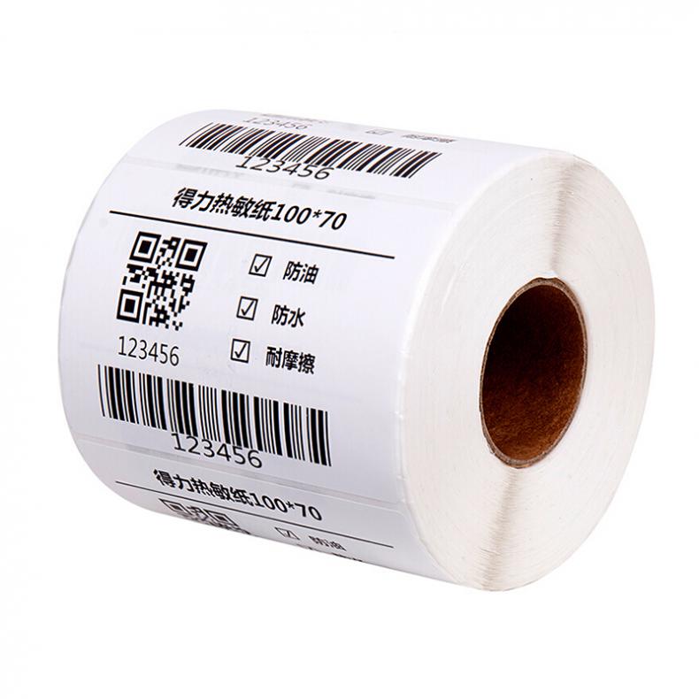 得力（deli） 12016 三防热敏标签打印纸 100mm*70mm 690张/卷 （单位：卷）  