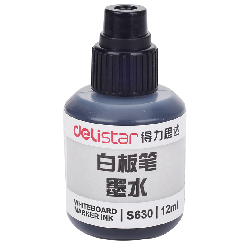 得力（deli） S630 思达可加墨白板笔墨水 12ml （单位：瓶）  黑色