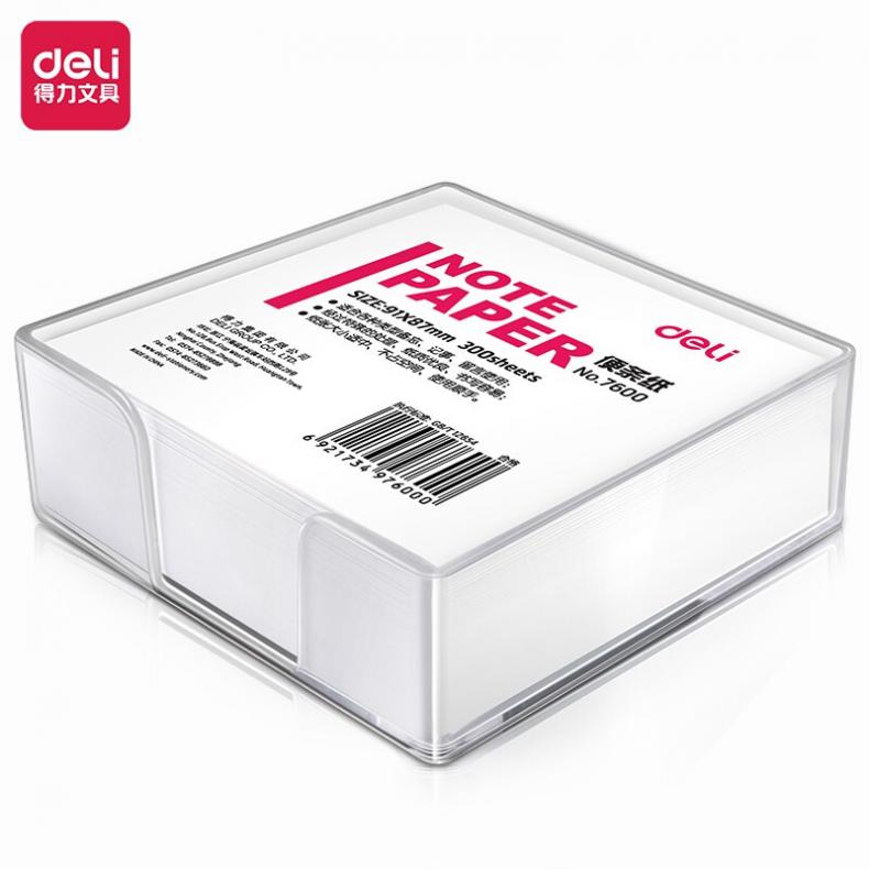 得力（deli） 7600 带盒便签纸 长91mm*宽87mm 300页/盒 （单位：盒）  