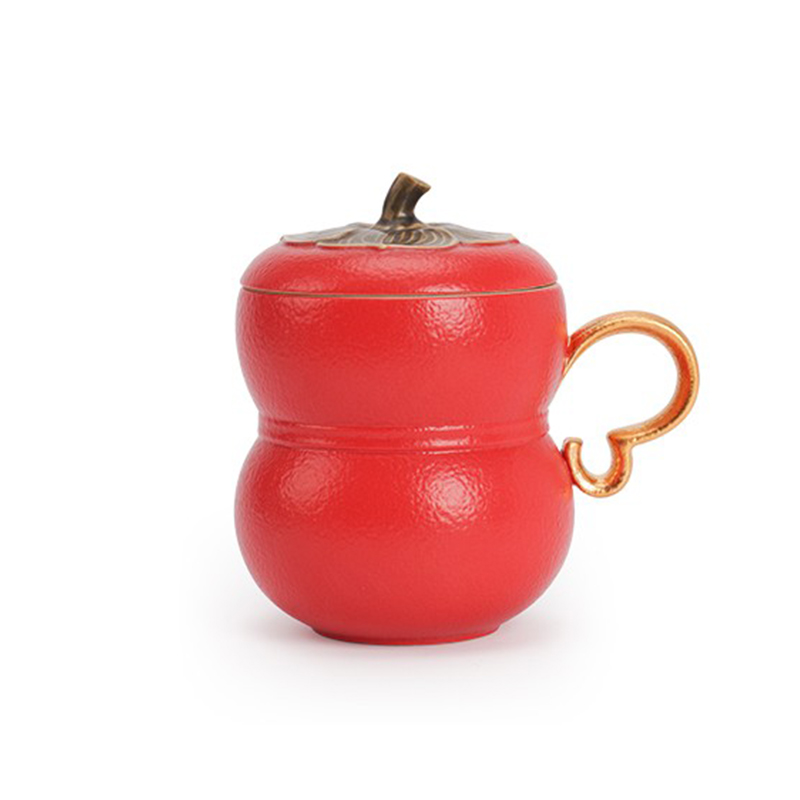 万仟堂 事事如意 陶瓷办公杯 360ml （单位：个） 朱漆釉