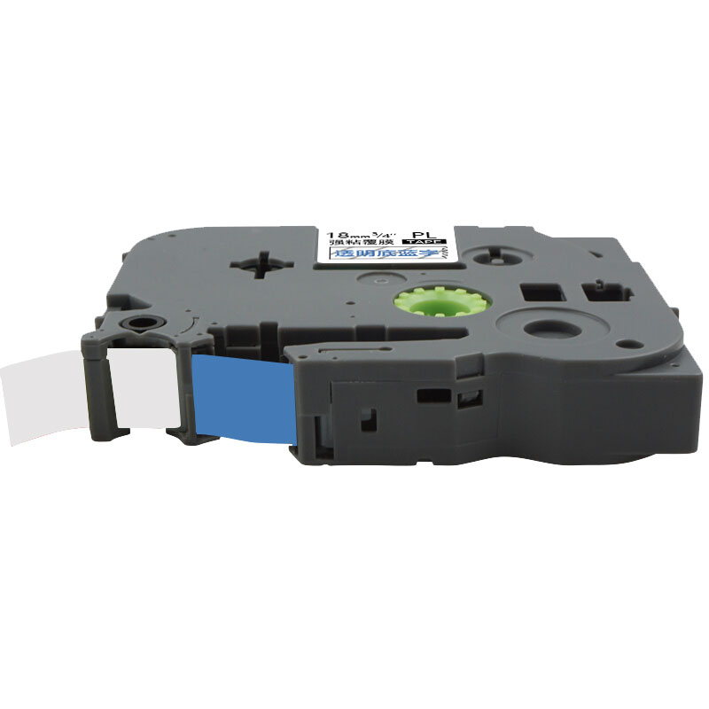 艾洁（AJ） AJ-PL-143 标签机色带 宽18mm*长8m（单位：个） 适用兄弟PT-1010/1100CH/1280/1400 标签机色带 透明底蓝字