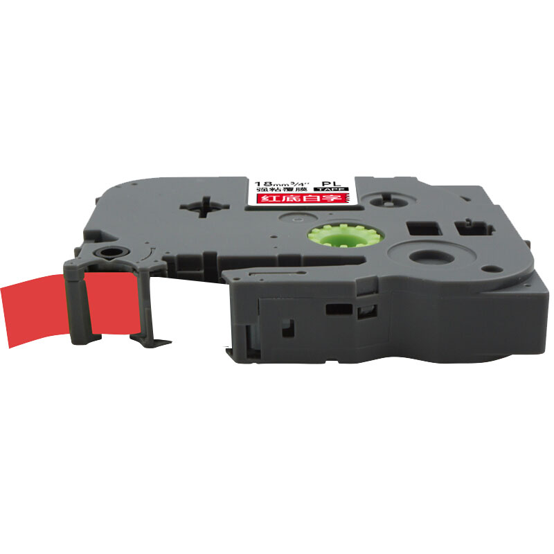 艾洁（AJ） AJ-PL-445 标签机色带 宽18mm*长8m（单位：个） 适用兄弟PT-1010/1100CH/1280/1400/18R TZe-445标签机色带 红底白字