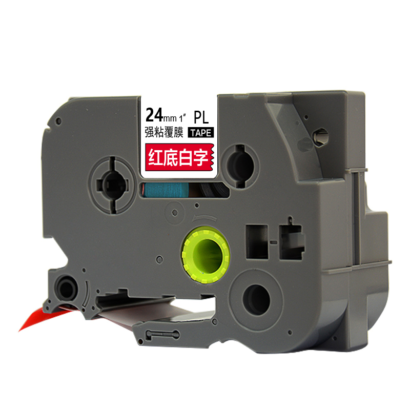 艾洁（AJ） AJ-PL-455 标签机色带 宽24mm*长8m（单位：个） 适用兄弟PT-1010/1100CH/1280/1400/18R TZe-455标签机色带 红底白字