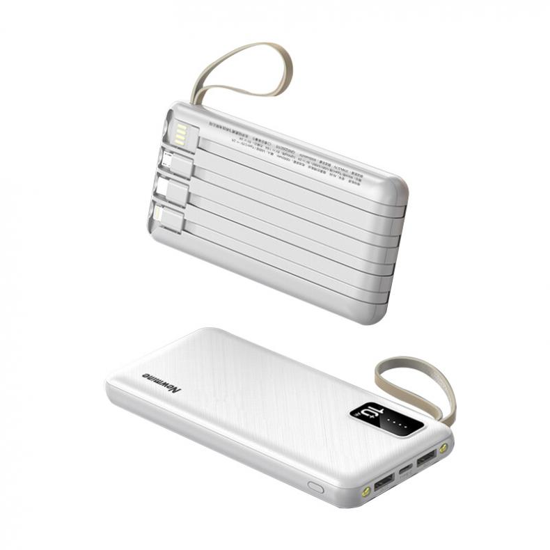 纽曼（Newsmy） AL06 自带线充电宝 10000毫安 （单位：个） 带手电照明灯 白色