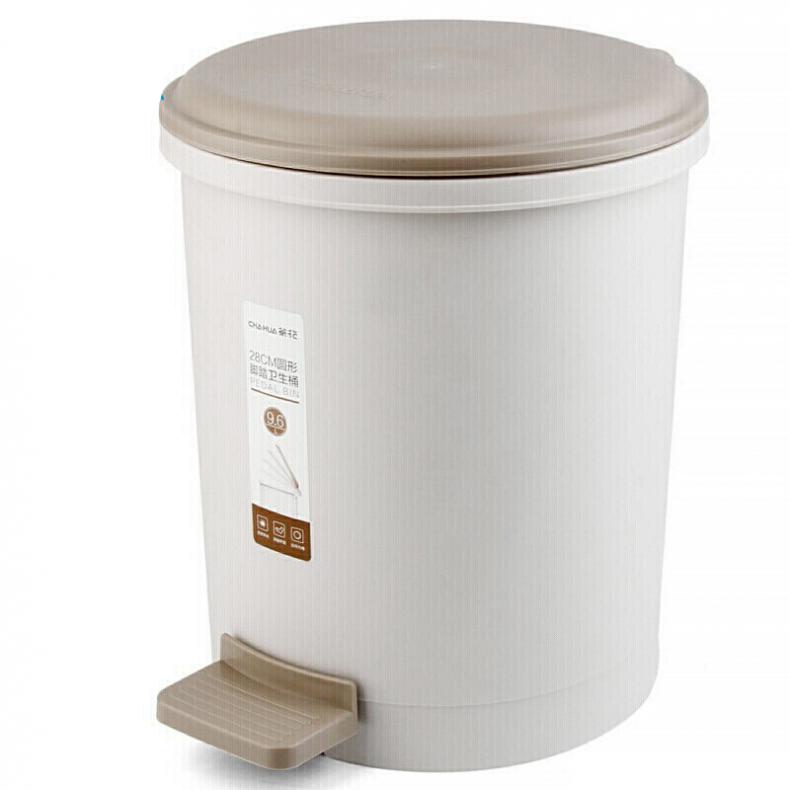 茶花（CHAHUA） 1501 脚踏式带盖垃圾桶 9.6L （单位：个）  棕彩