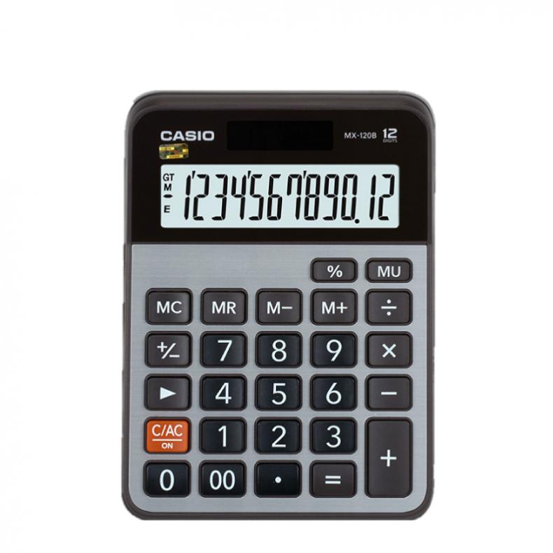 卡西欧（CASIO） MX-120B 常规计算器 12位 （单位：台） 长147mm*宽106.5mm*高29mm 灰色