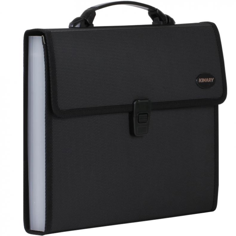 金得利 KF412TL 13格针织纹风琴包 A4 （单位：个）  黑色