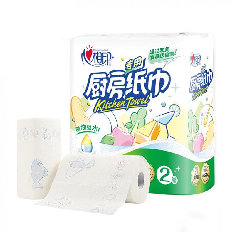心相印（Mind Act Upon Mind） KT102 厨房专用纸巾 75节/卷 2卷/提 （单位：提）  