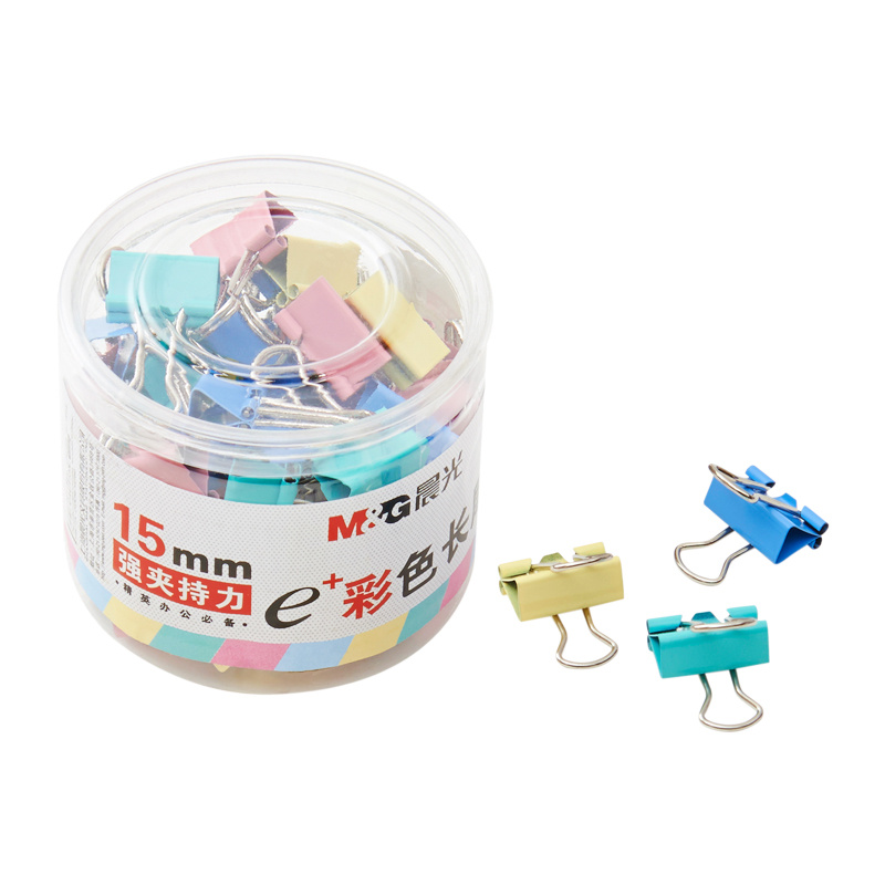 晨光（M&G） ABS92743 小号金属票据夹 15mm（单位：筒） 60只/筒 彩色