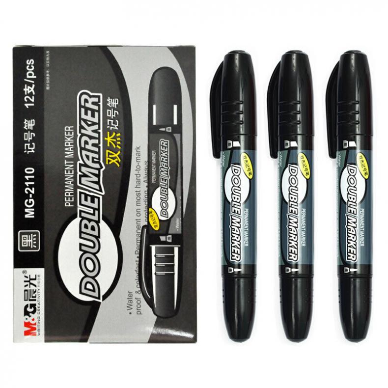 晨光（M&G） MG2110 双头粗杆记号笔 145mm 12支/盒 （单位：盒）  黑色