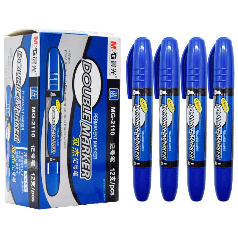 晨光（M&G） MG2110 双头粗杆记号笔 145mm（单位：盒） 12支/盒 蓝色