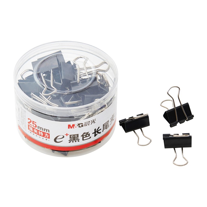 晨光（M&G） ABS92735 长尾夹 25mm 48枚/筒 （单位：筒）  黑色