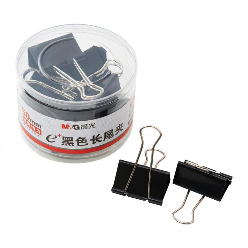 晨光（M&G） ABS92732 长尾夹 1# 50mm 12只/筒 （单位：筒）  黑色