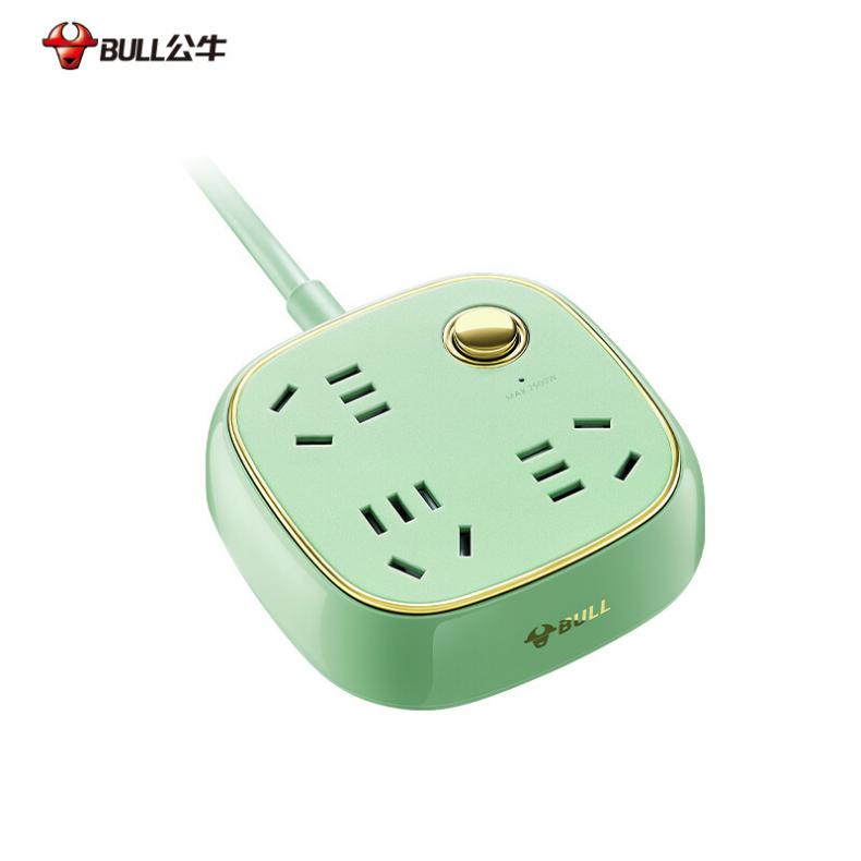 公牛（BULL） GN-R6030 复古插座 1.5米 （单位：个） 3位总控 青瓷绿