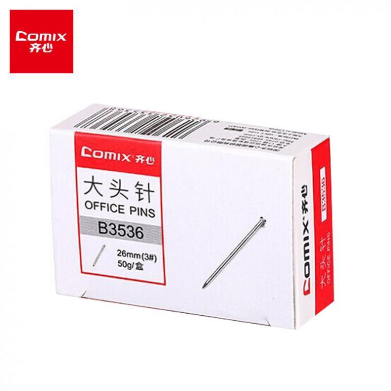 齐心（Comix） B3536 强力大头针 50g/盒 10盒/组 （单位：组）  