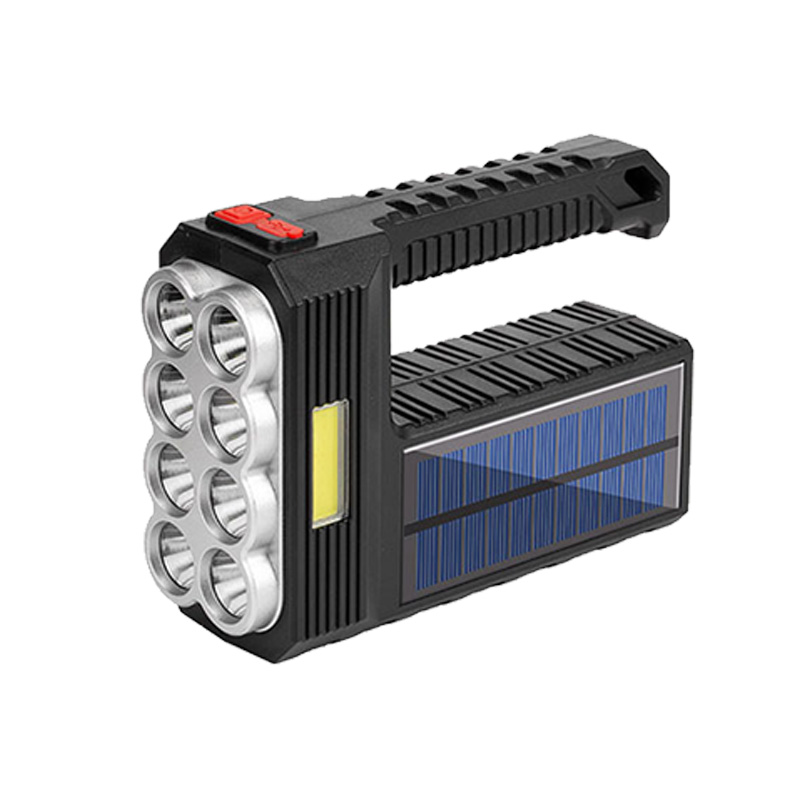 苏识 8灯带 太阳能充电手电筒 60mm*165mm*120mm （单位：个） 黑色