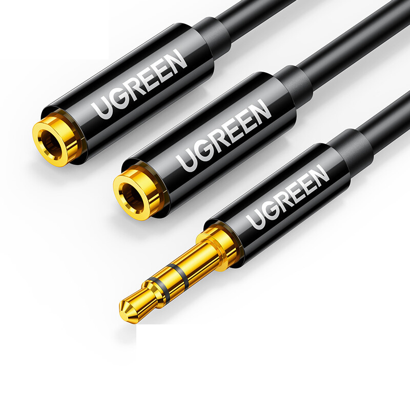 绿联（UGREEN） 20816 3.5mm公2母圆线ABS壳 20cm（单位：根） 黑色