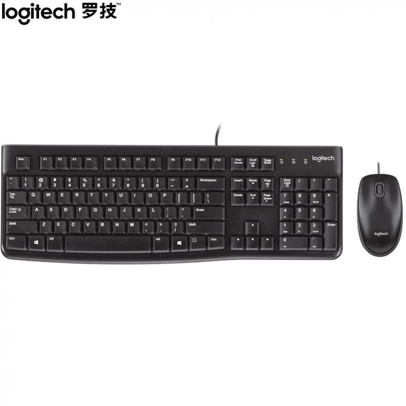 罗技（Logitech） MK120 有线键鼠套装 全尺寸 （单位：个） USB即插即用 黑色