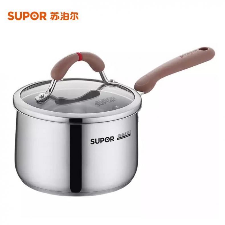 苏泊尔（SUPOR） RT16AA1 芯彩系列小红圈304不锈钢奶锅 16cm （单位：个）  