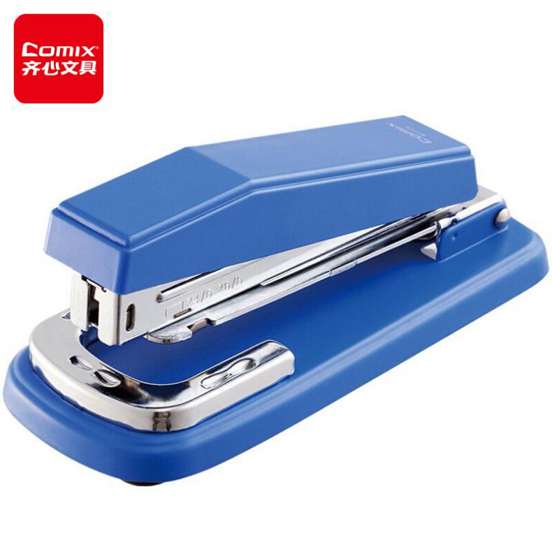 齐心（Comix） B414N 可旋转订书机 12# （单位：个）  蓝色