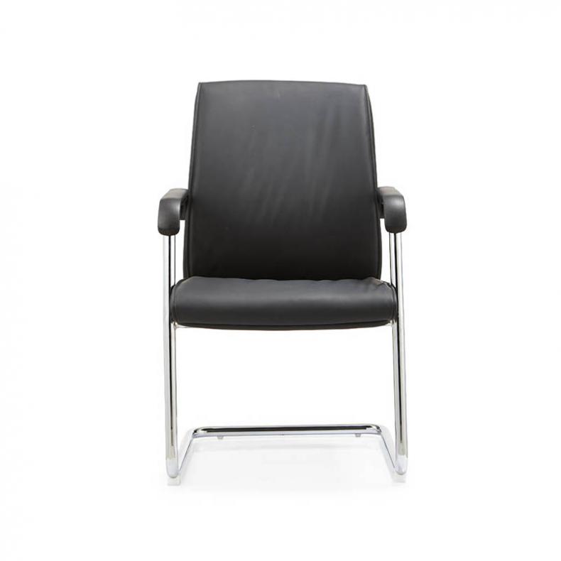 悦山（YUESHAN） 西皮 会议弓形椅 570*550*980mm（单位：把） 黑色