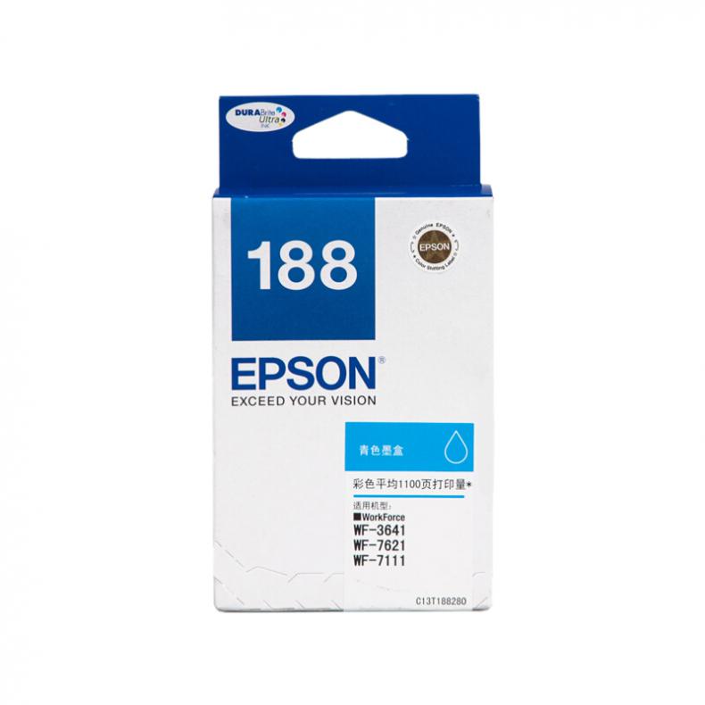 爱普生（EPSON） T1882 墨盒 1100页（单位：个） 适用于WF-3641/7111/7621/7218/7728 青色