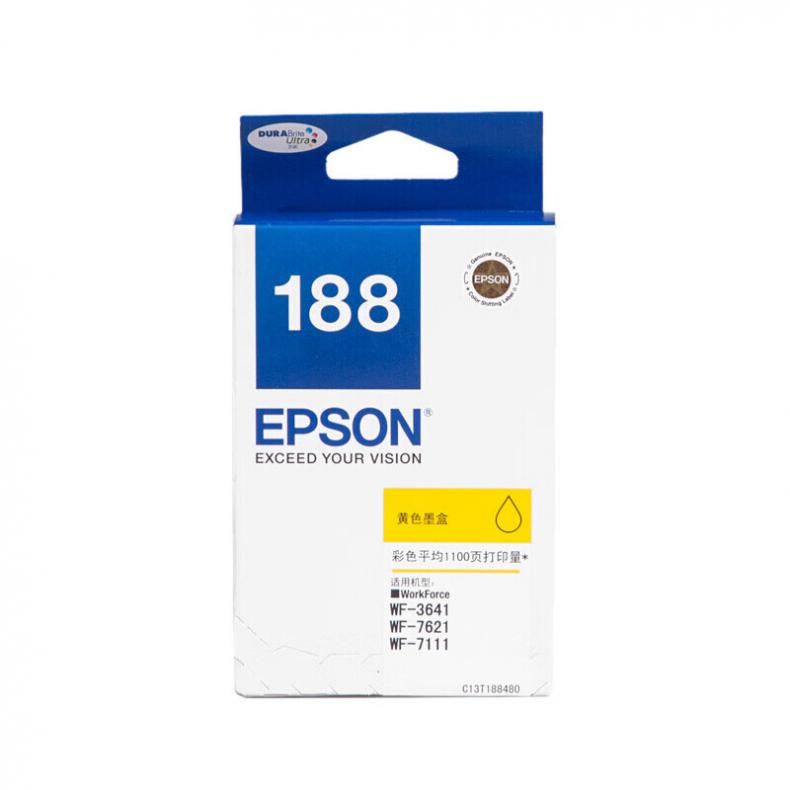 爱普生（EPSON） T1884 墨盒 1100页（单位：个） 适用于WF-3641/7111/7621/7218/7728 黄色