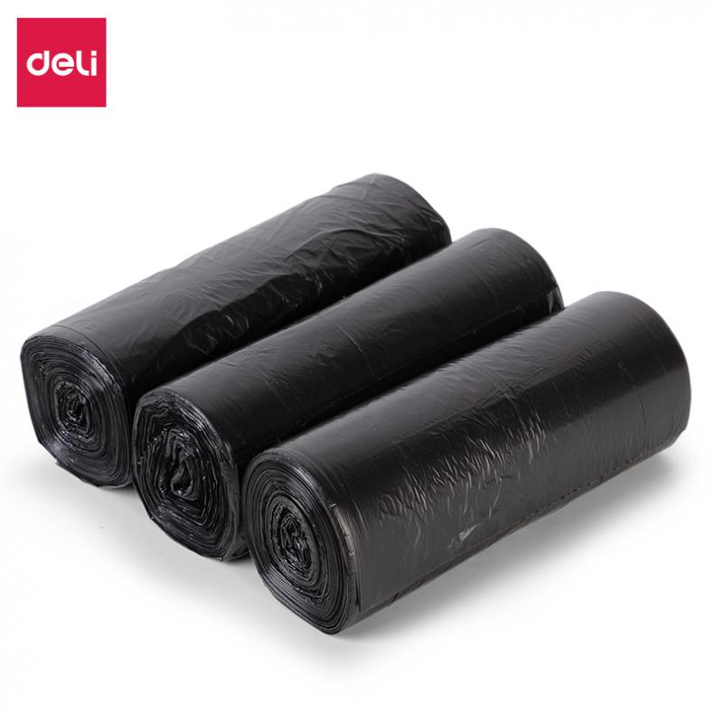 得力（deli） 18743 垃圾袋 50*60cm 30只/卷 3卷/包 （单位：包）  黑色