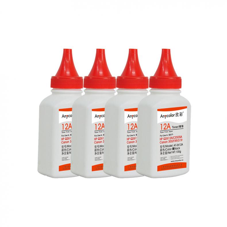 欣彩（Anycolor） AT-2612A Q2612A 碳粉 100g 4支/盒 （单位：盒） 适用惠普HP Q2612A CE505A Canon 303 FX9 319 黑色