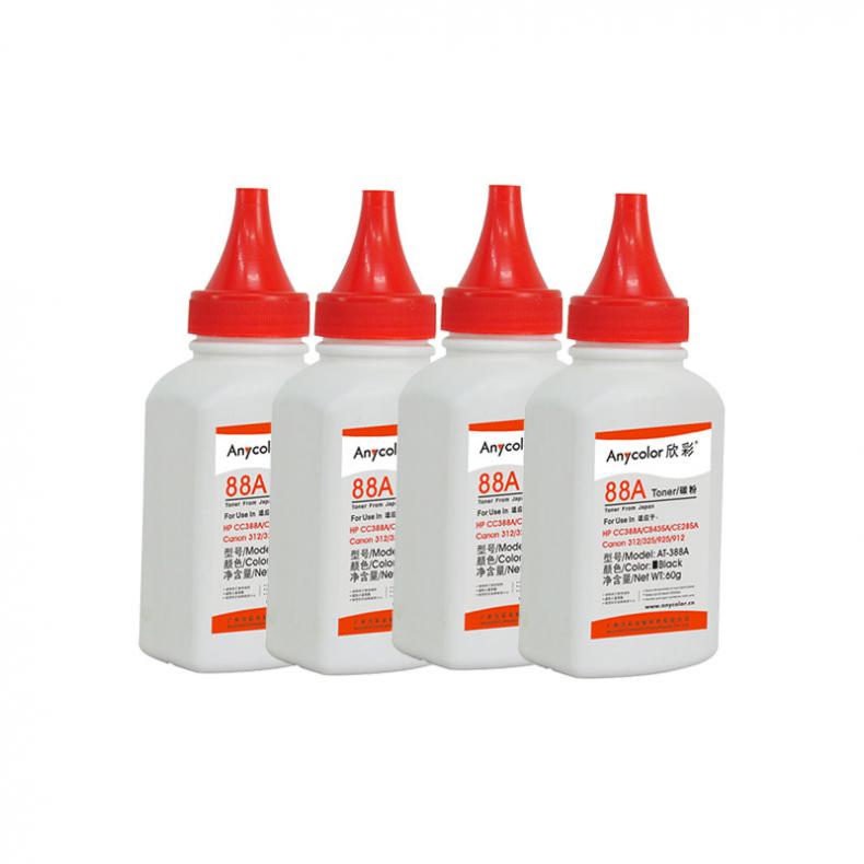 欣彩（Anycolor） AT-388A CC388A 碳粉 60g 4支/盒 （单位：盒） 适用惠普HP CC388A CB435A CE285A 黑色