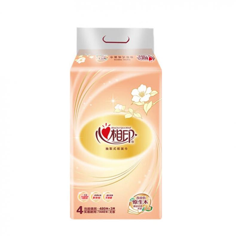 心相印（Mind Act Upon Mind） DT24200 经典抽纸 132mm*190m 120抽/包 4包/提（单位：提） 新旧包装随机发货