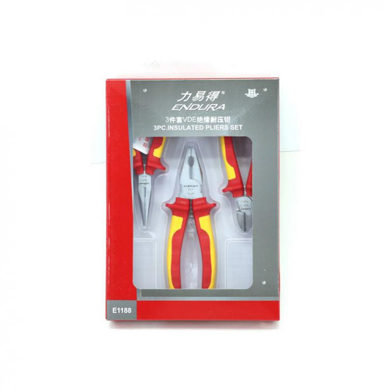 力易得(ENDURA) E1188 VDE绝缘耐压钳组套 3件（单位：套）