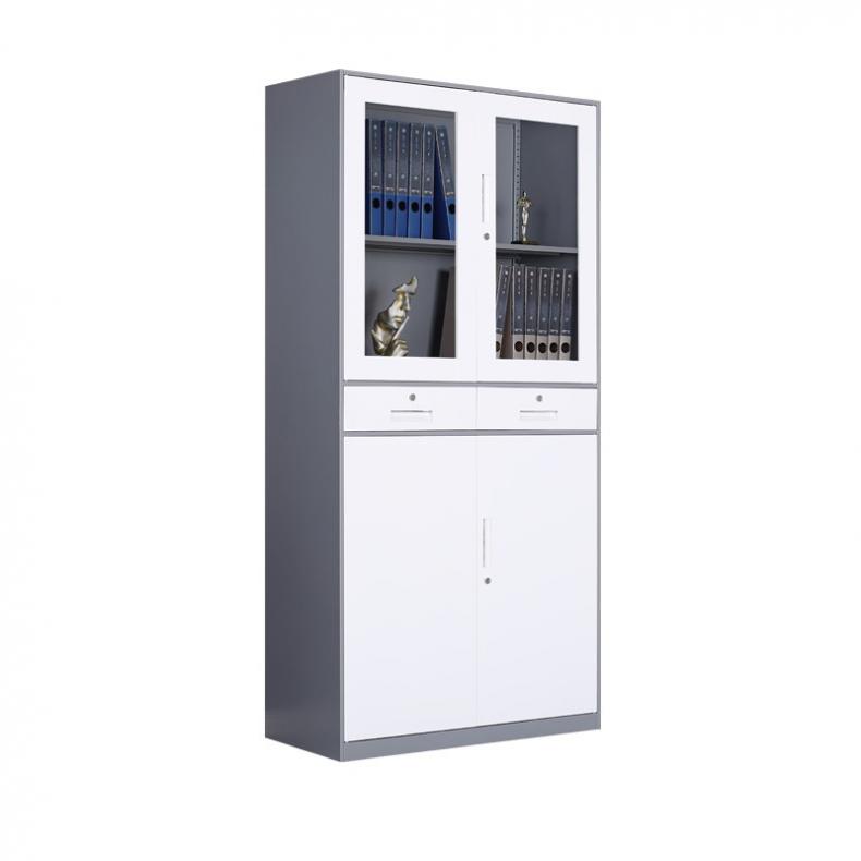 悦山（YUESHAN） YSOA1fo09-06HTB 灰框白门中二斗柜 900*400*1850mm（单位：组） 灰白色