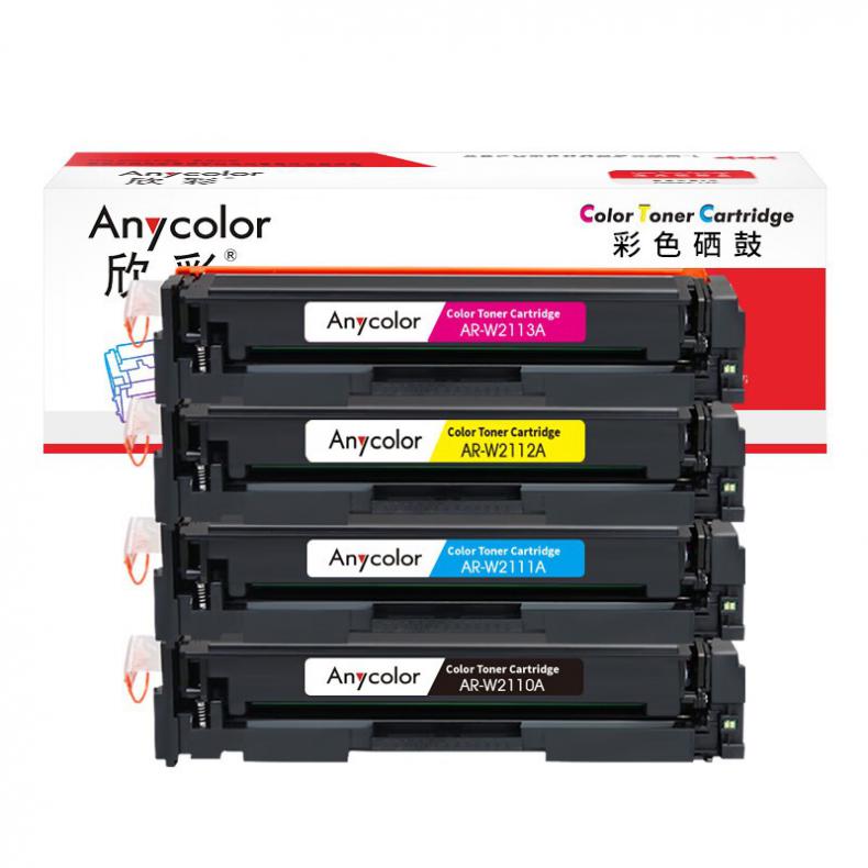 欣彩（Anycolor） W2110A(206A) 硒鼓套装 带芯片 黑色1350页/彩色1250页 4只/套 （单位：套） 适用惠普m182n206a m283fdw 282 m183fdw dn 四色