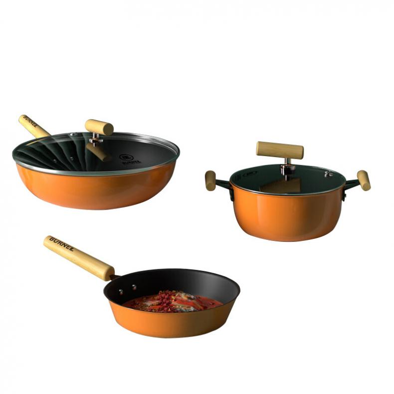 巴米乐（BURNELL） BNL-GT206 不粘锅三件套 30cm/22cm/22cm （单位：套）  