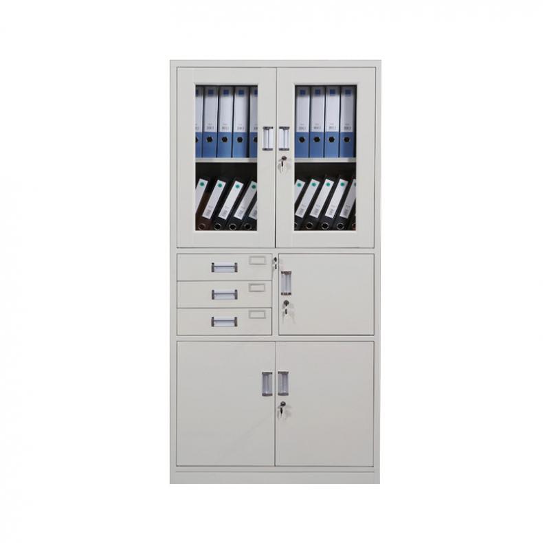 悦山（YUESHAN） YSOA1fo11-04HB 偏三斗文件柜 850*390*1800mm（单位：组） 灰白色