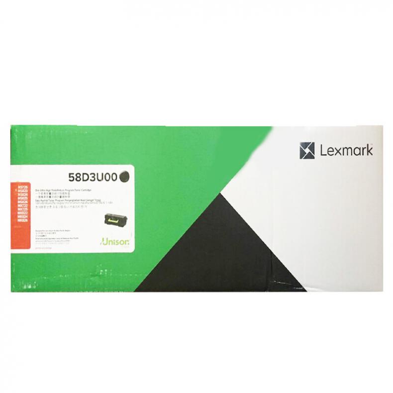 利盟（Lexmark） 58D3U00 超高容量墨粉 约55000页（单位：支） 适用MX722adhe/822ade/MS823dn/725dvn机型 黑色