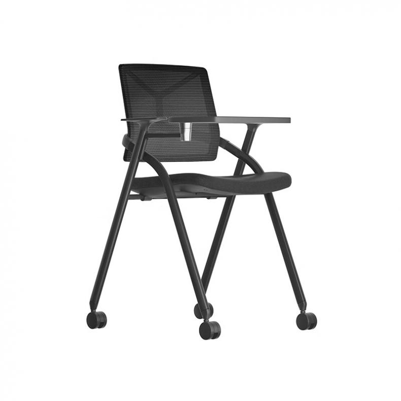 悦山（YUESHAN） YSOC3HS04DW 折叠培训网椅 610*535*855mm（单位：张） 滑轮脚+写字板 黑色