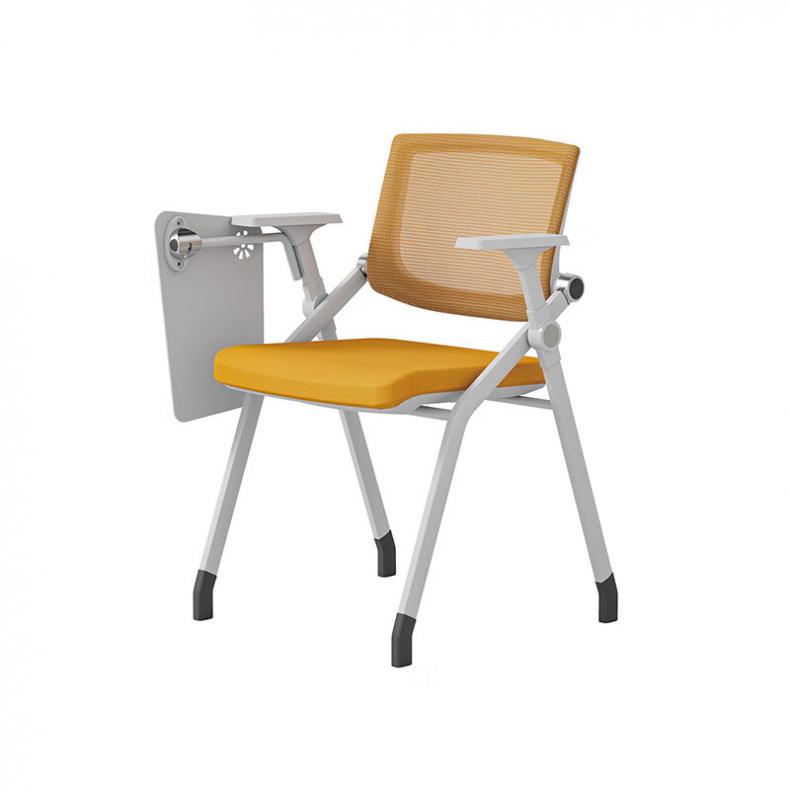 悦山（YUESHAN） YSOC3BG844B-1WBC 可折叠网椅  550*630*800mm（单位：张） 固定脚+写字板 白色+橙色