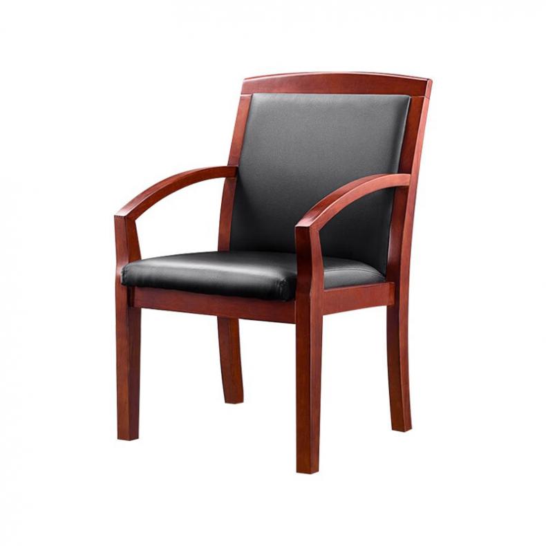 悦山（YUESHAN） YSOC3XTDM5XP 皮质办公木椅 570*560*900mm（单位：张） 西皮 黑色