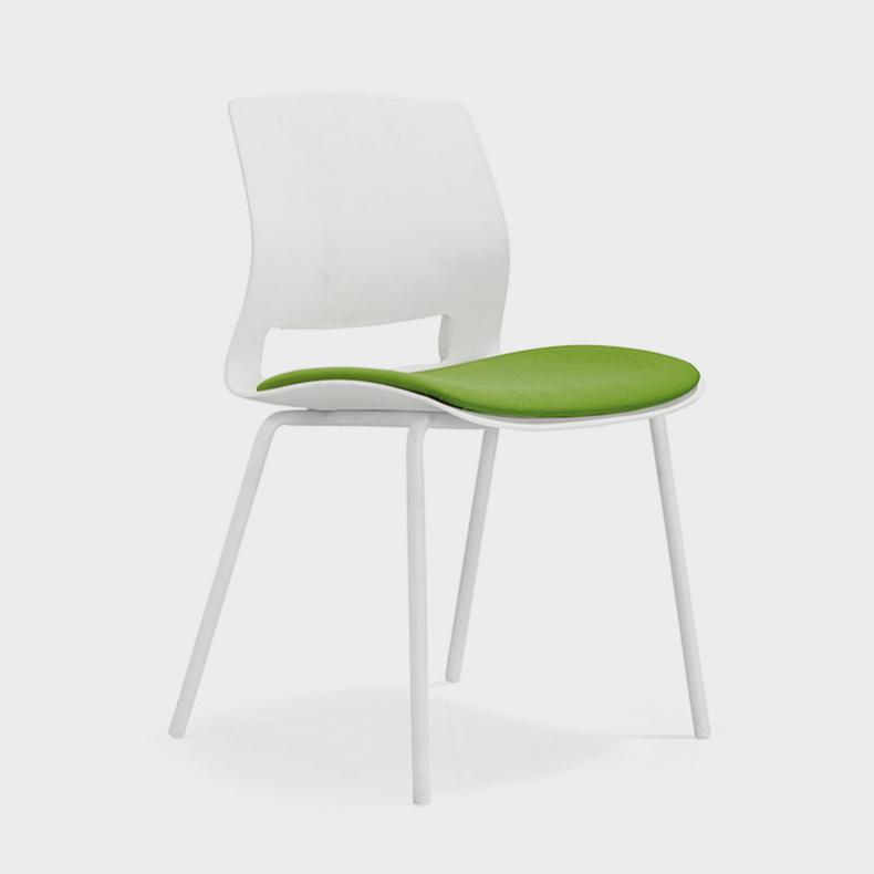 悦山（YUESHAN） YSOC3LJ-817BSL 办公椅 460*460*780mm（单位：张） 带绿色软垫 白色