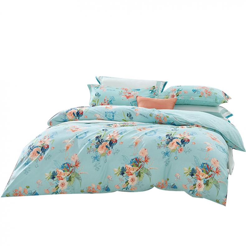 富安娜（FUANNA） 花意轻尘 纯棉四件套 被套203*229cm（单位：套） 礼盒款