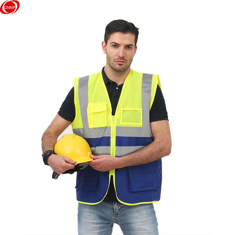 谋福（CNMF) 196 反光背心马甲 透气口袋款 均码（单位：件） 黄蓝拼色