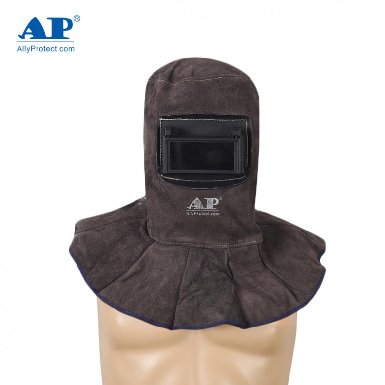 友盟（AP） AP-3001 牛皮翻盖电焊头罩 39*50cm（单位：个） 碳啡色