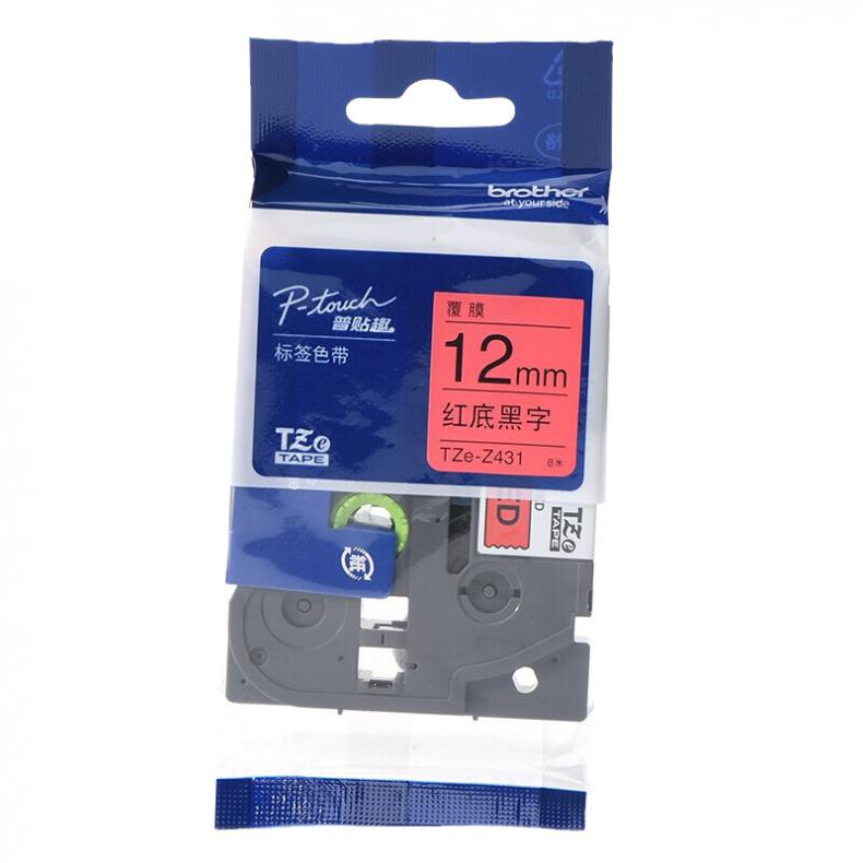 兄弟（brother） TZE-Z431 标签色带 12mm（单位：支） 红底黑字