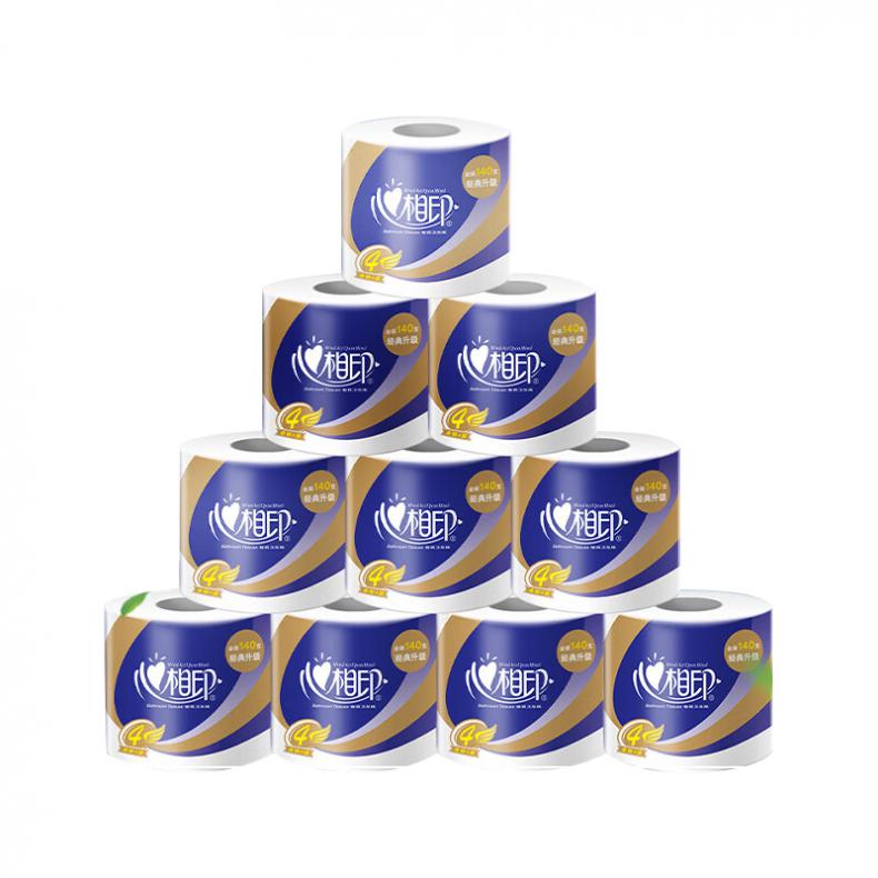 心相印（Mind Act Upon Mind） BT910 心柔系列四层有芯卷纸 105mm*140mm 140g/卷 27卷/箱 （单位：箱）  