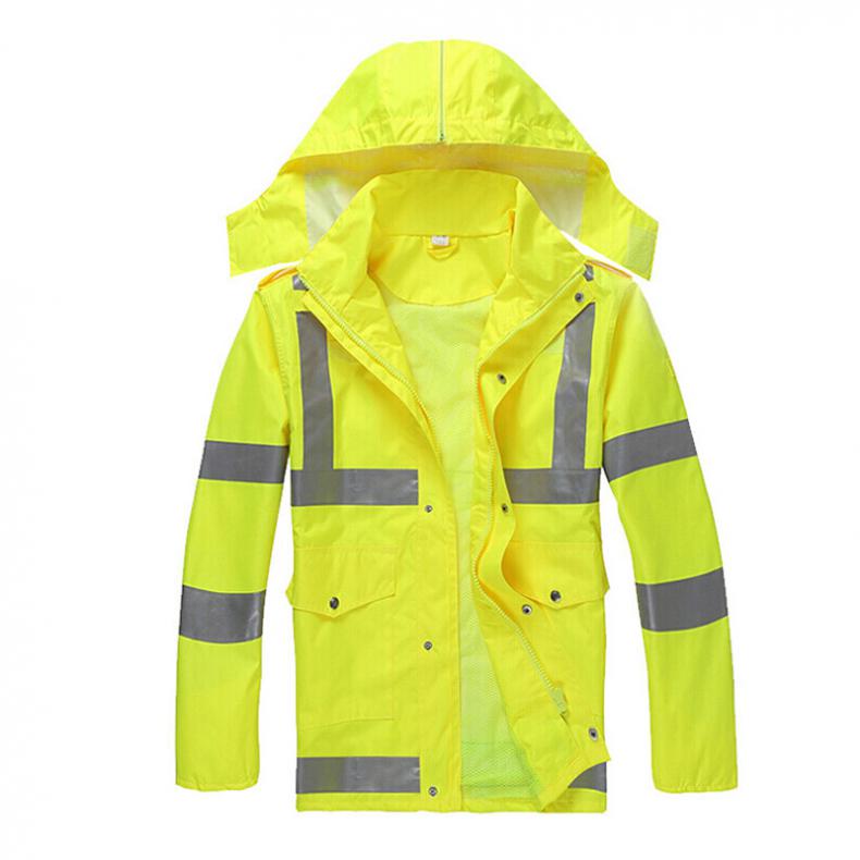 谋福（CNMF） 8010 荧光黄反光雨衣(单上衣) 2XL（单位：套） 含肩灯+指挥手套