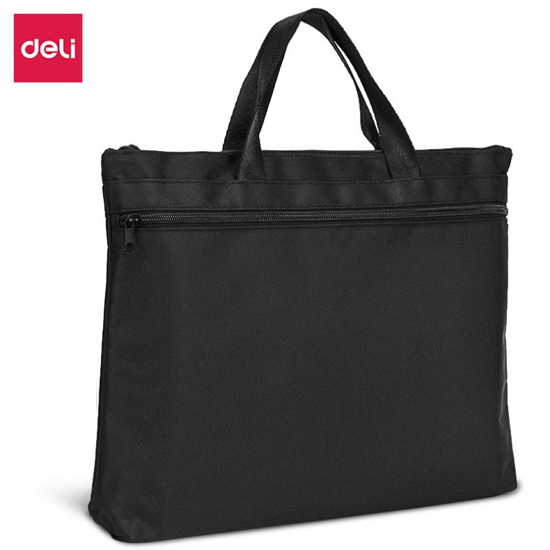 得力（deli） 5845 手提拉链袋 390*290*15mm（单位：个） 黑色